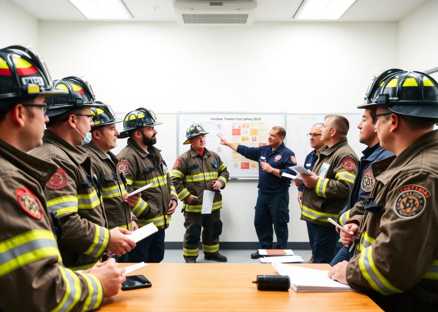 Firefighters attending hands-on training